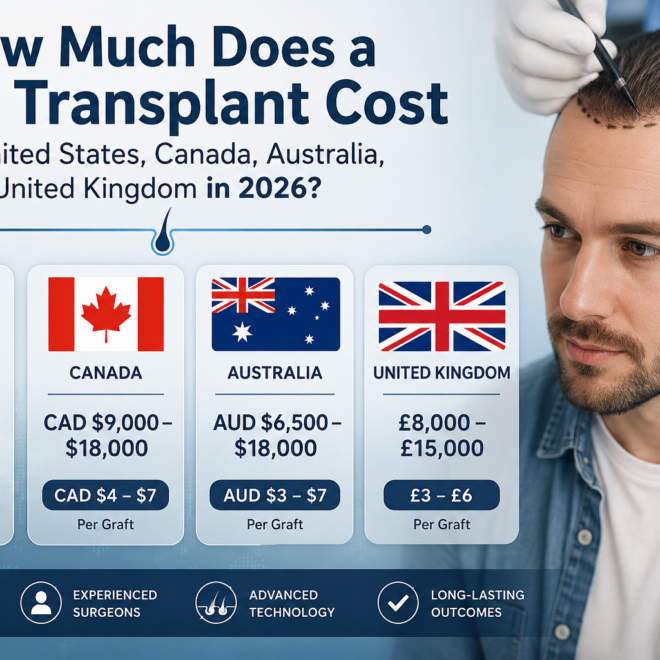 How Much Does a Hair Transplant Cost in the United States, Canada, Australia, and the United Kingdom in 2026?