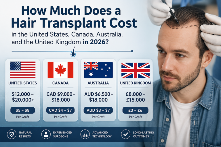 How Much Does a Hair Transplant Cost in the United States, Canada, Australia, and the United Kingdom in 2026?