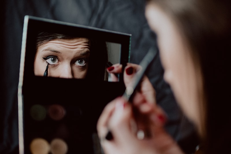 Modern smart makeup mirror with adjustable LED lights and touch controls.